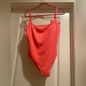 Arie neon pink one piece bathing suit